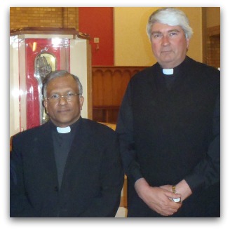 Cathedral Administrator, Fr Francis Xavier Kolencherry and Fr Frank Brennan SJ with the relic
