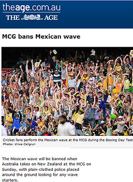 Mexican wave ban reflects sponsor  tyranny