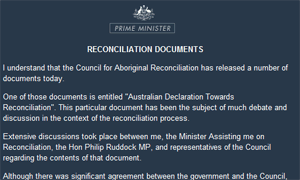 John Howard - Australian Declaration Towards Reconciliation