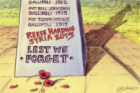 Reece Harding 'Lest we Forget' illustration by Chris Johnston