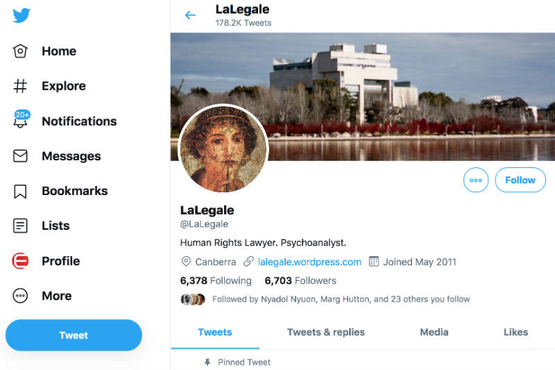 Screenshot of @LaLegale on Twitter