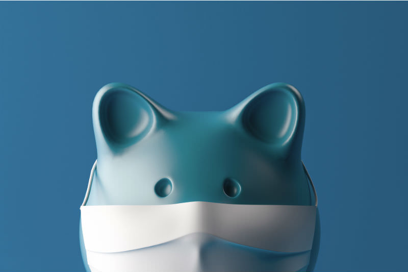 Main image: Blue piggybank wearing facemask (Getty images/ bob_bosewell)