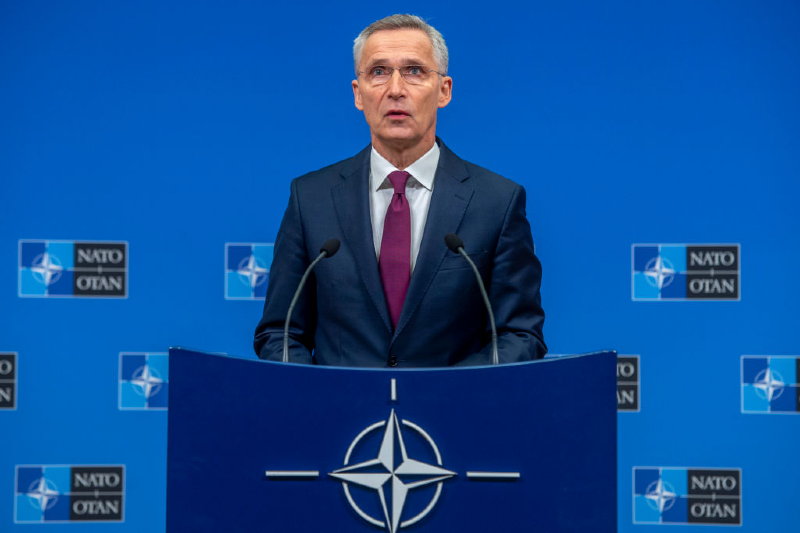 Jens Stoltenberg, Secretary General of NATO speaks at a press conference (Getty images/Handout)