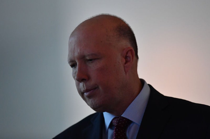 Minister for Home Affairs Peter Dutton ahead of a press conference at Parliament House on May 14, 2020 in Canberra, Australia. (Getty images/Sam Mooy)