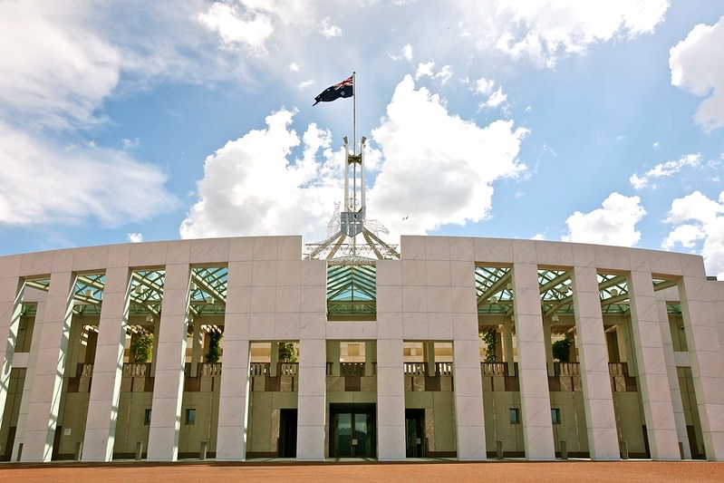 Main image: Exterior Parliament House Canberra (Alex Proimos/Flickr)