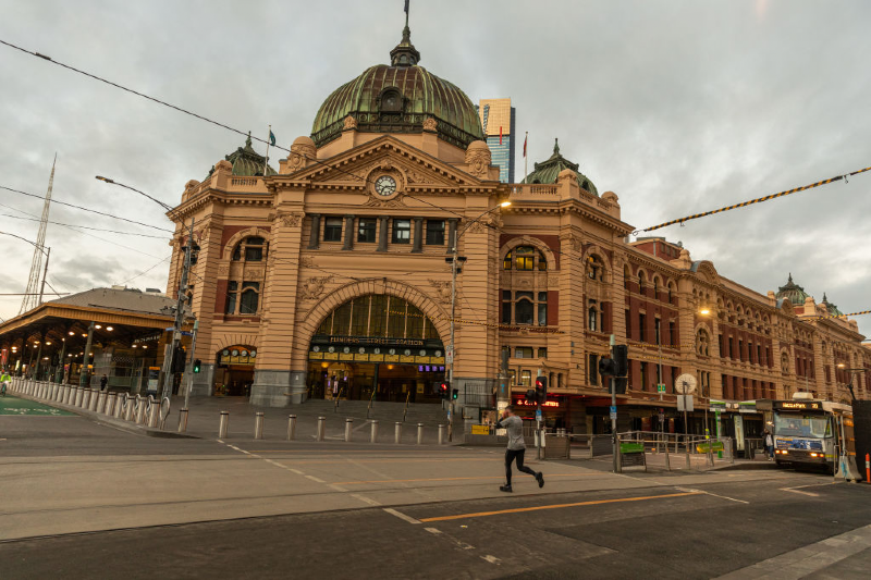 Flinders Street station under Stage Four lockdowns (Asanka Ratnayake/Getty Images)