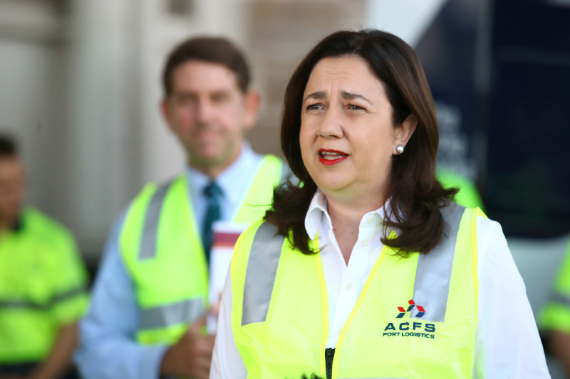 Premier Annastacia Palaszczuk speaks during a press conference (Jono Searle/Getty Images)