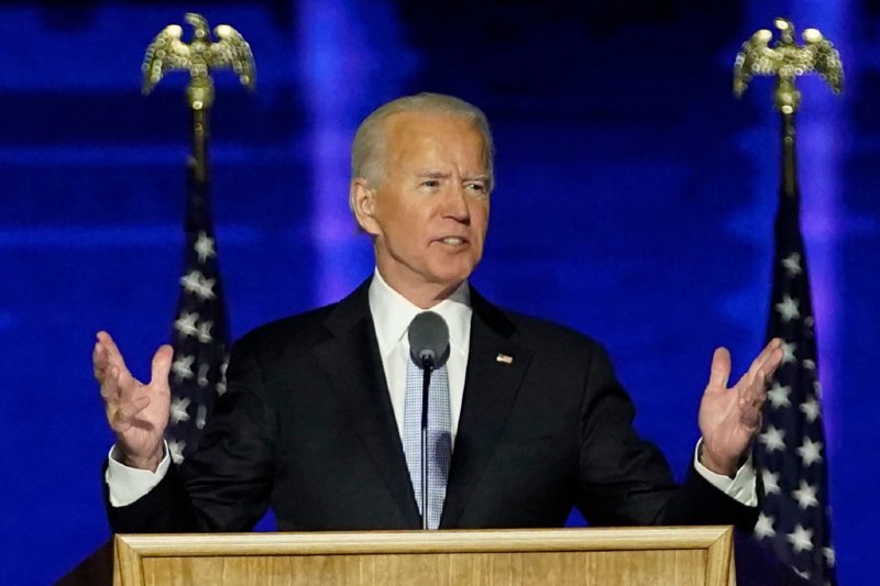  President-elect Joe Biden addresses the nation from the Chase Center (Getty/Pool)