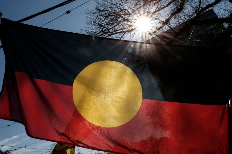Aboriginal flag waving (Darrian Traynor/Getty Images)