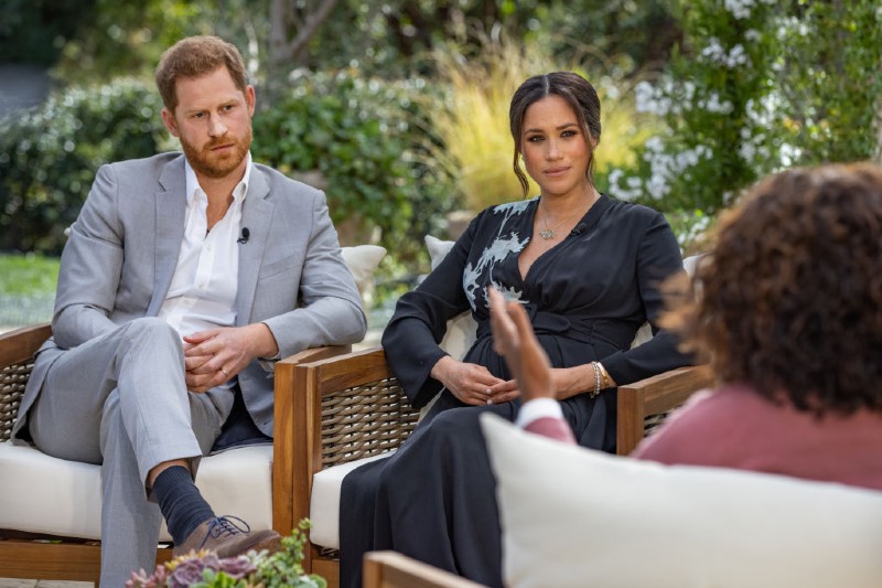 Oprah Winfrey interviews Prince Harry and Meghan Markle (Handout/Getty Images) 