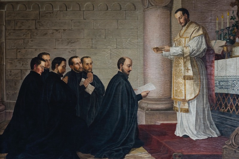 Main image: Ignatius and the First Companions making their first vows at Montmartre. 