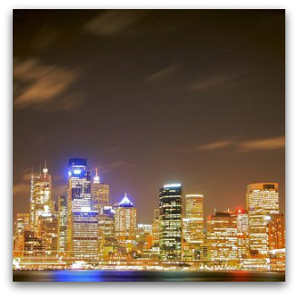 Sydney skyline at night