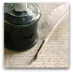 Ink well and quill