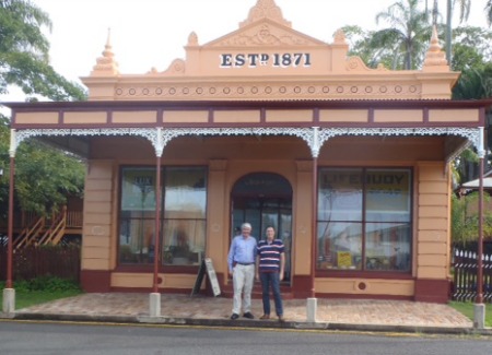 Frank Brennan and his brother Paul outside the Brennan and Geraghty store established in 1871