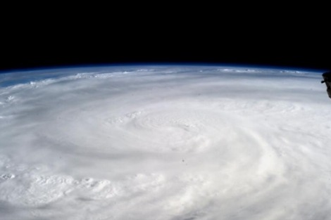 Astronaut Karen L. Nyberg posted a photo on Twitter from the International Space station of Typhoon Haiyan on 9 Nov