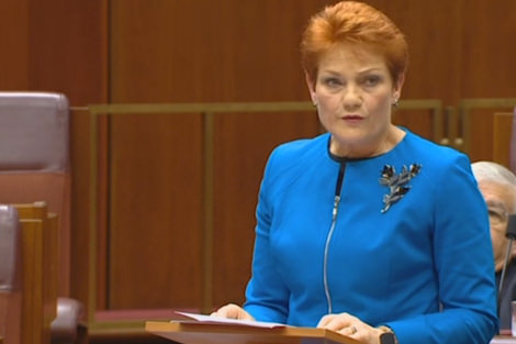Pauline Hanson in Parliament