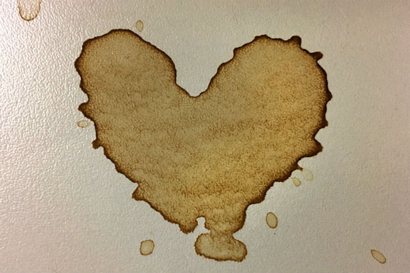 Heart-shaped stain