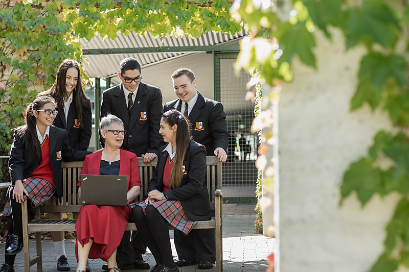 Students and teacher at Loyola Senior High School, Mount Druitt