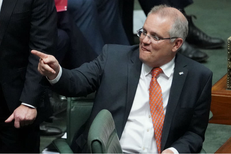 Prime Minister Scott Morrison during Question Time. (Stefan Postles/Getty Images)