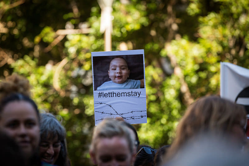 Australians rally for refugees in February as asylum seeker families faced deportation (Chris Hopkins/Getty Images)