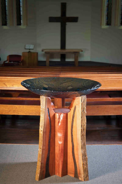 Image of font in Brunswick Uniting Church, Vic. by Eva Rugel