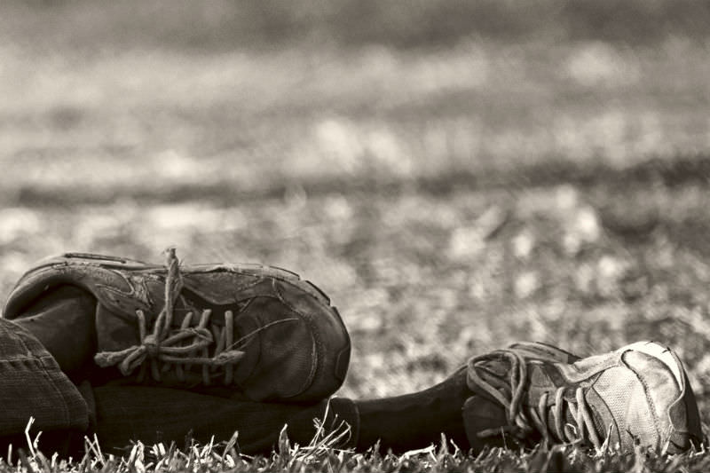 Image of a homeless man's shoes in Darwin, Australia. (Credit: David Lee / Getty)