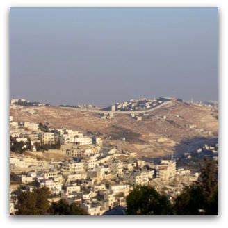Photo, view from the walls of Jerusalem, by Ginny Wilmhoff. 